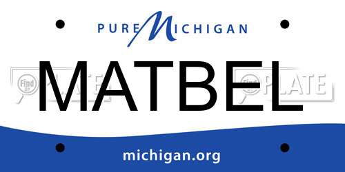 MATBEL Michigan License Plate
