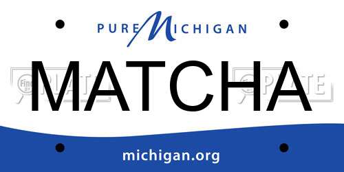 MATCHA Michigan License Plate