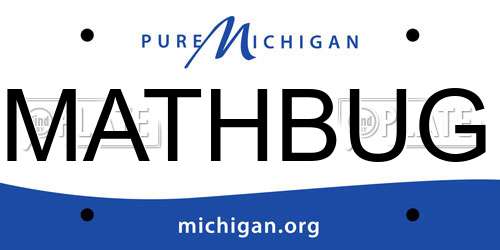 MATHBUG Michigan License Plate