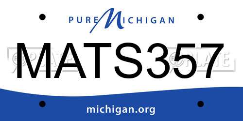 MATS357 Michigan License Plate