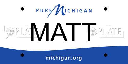 MATT Michigan License Plate