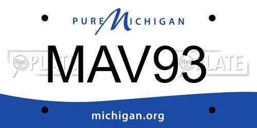 MAV93 Michigan License Plate