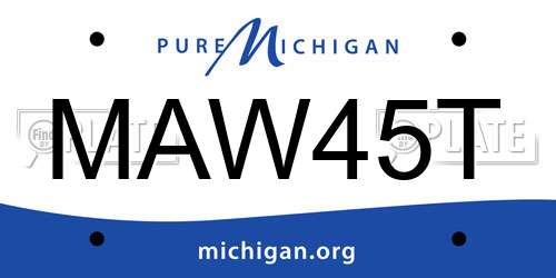 MAW45T Michigan License Plate