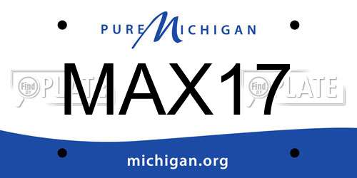 MAX17 Michigan License Plate