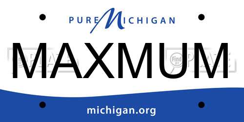 MAXMUM Michigan License Plate