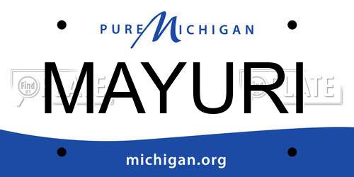 MAYURI Michigan License Plate