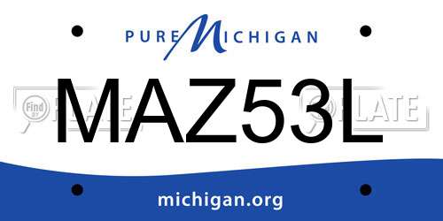 MAZ53L Michigan License Plate