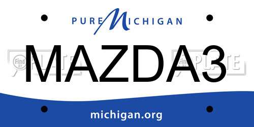 MAZDA3 Michigan License Plate