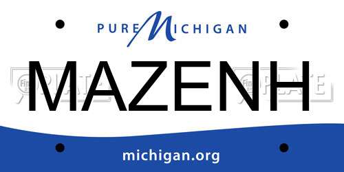 MAZENH Michigan License Plate