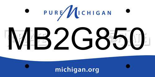 MB2G850 Michigan License Plate