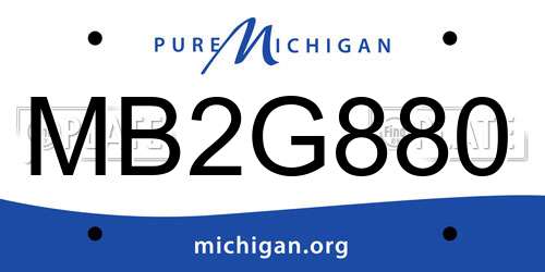 MB2G880 Michigan License Plate