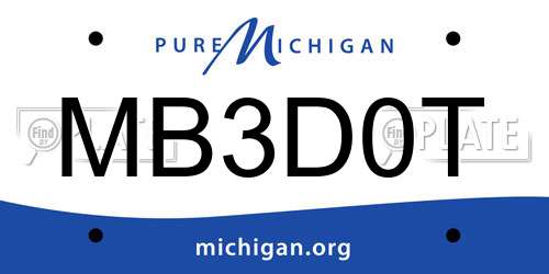 MB3D0T Michigan License Plate