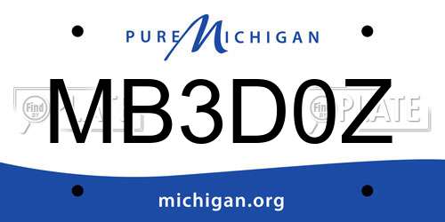 MB3D0Z Michigan License Plate