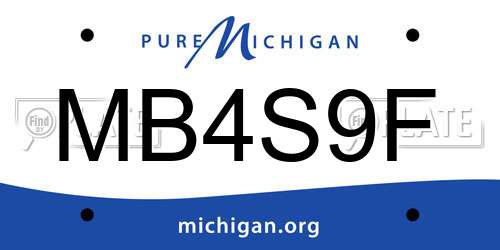 MB4S9F Michigan License Plate