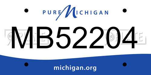 MB52204 Michigan License Plate
