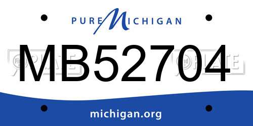 MB52704 Michigan License Plate