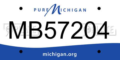 MB57204 Michigan License Plate