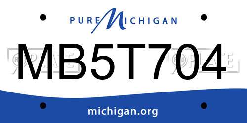 MB5T704 Michigan License Plate