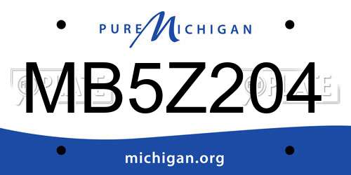 MB5Z204 Michigan License Plate