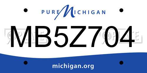 MB5Z704 Michigan License Plate