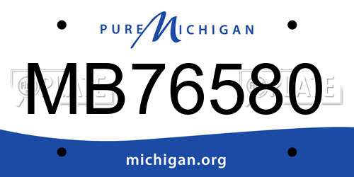 MB76580 Michigan License Plate