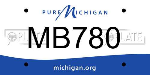 MB780 Michigan License Plate