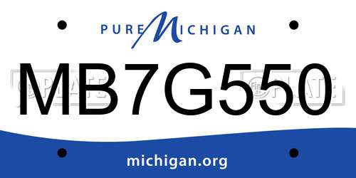 MB7G550 Michigan License Plate