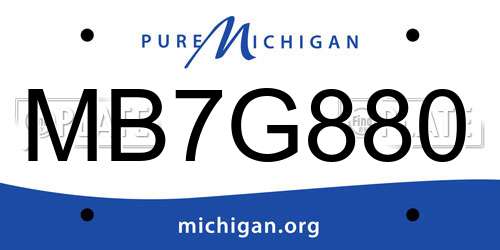 MB7G880 Michigan License Plate