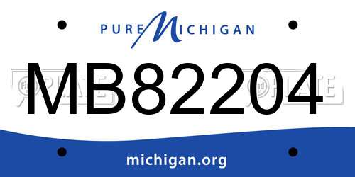 MB82204 Michigan License Plate