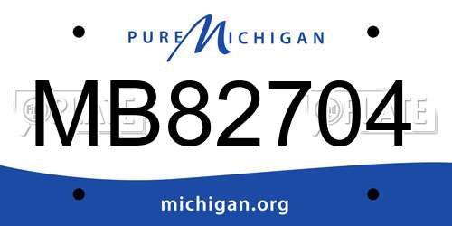 MB82704 Michigan License Plate