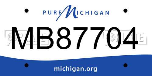 MB87704 Michigan License Plate