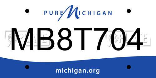 MB8T704 Michigan License Plate