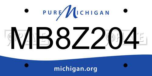 MB8Z204 Michigan License Plate