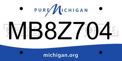 MB8Z704 Michigan License Plate
