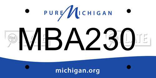 MBA230 Michigan License Plate