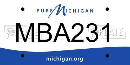 MBA231 Michigan License Plate
