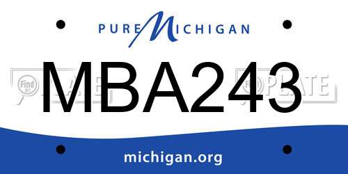 MBA243 Michigan License Plate