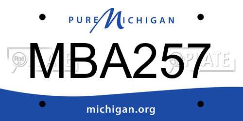 MBA257 Michigan License Plate