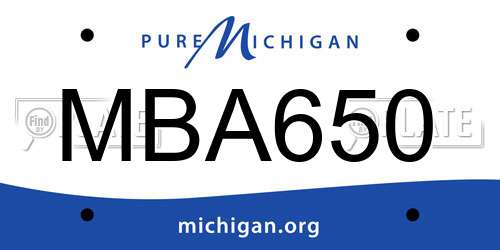 MBA650 Michigan License Plate
