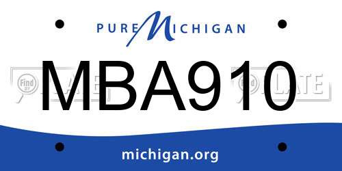 MBA910 Michigan License Plate