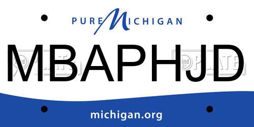 MBAPHJD Michigan License Plate