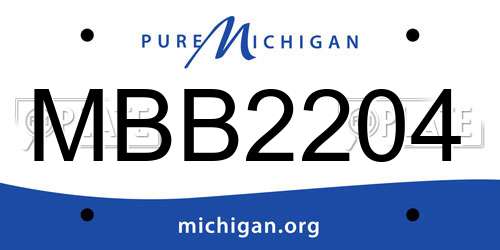 MBB2204 Michigan License Plate