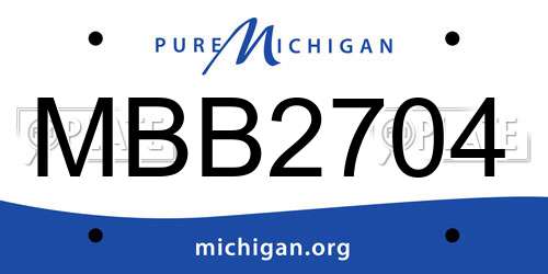 MBB2704 Michigan License Plate