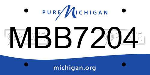 MBB7204 Michigan License Plate