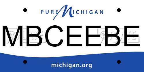 MBCEEBE Michigan License Plate