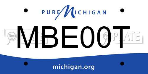 MBE00T Michigan License Plate