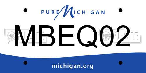 MBEQ02 Michigan License Plate