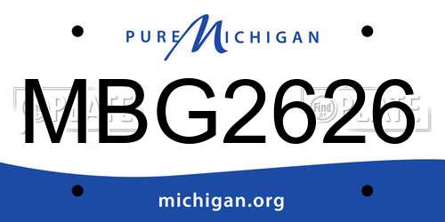 MBG2626 Michigan License Plate