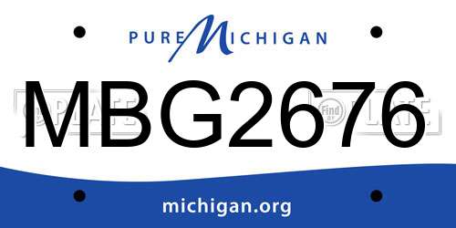 MBG2676 Michigan License Plate