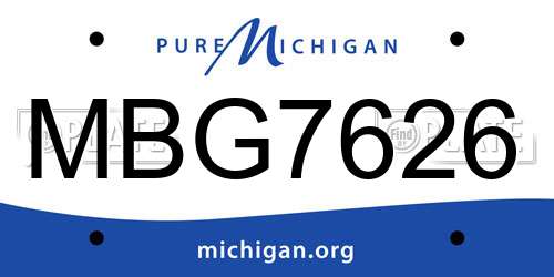 MBG7626 Michigan License Plate